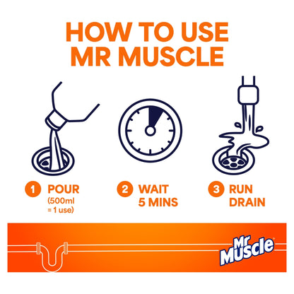 Mr Muscle 500ml Kitchen & Bathroom Drain Gel