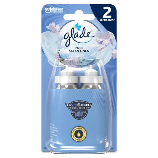 Buy Glade Sense Spray Twin Refill Clean Linen Twin 2 x 18ml online at Intamarque Wholesale – Trusted FMCG distributor