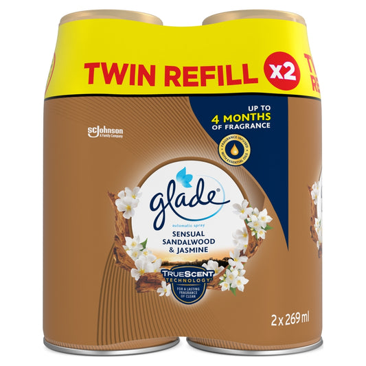 Buy Glade Double Autospray Refill 2x269ml Sandalwood and Jasmin online at Intamarque Wholesale – Trusted FMCG distributor