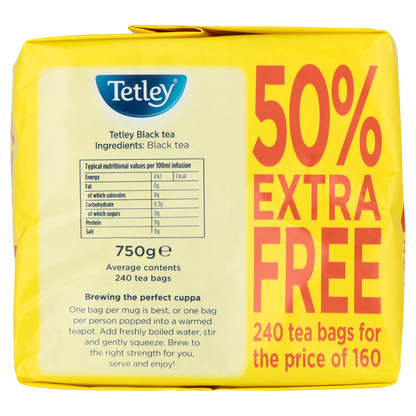 Tetley Teabags 160S+50% Extra Free