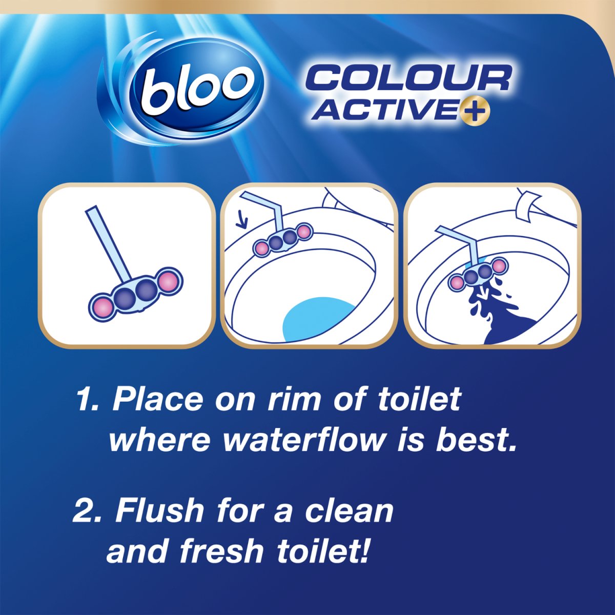 Bloo Colour Active Blue Water Toilet Rim Block Flower