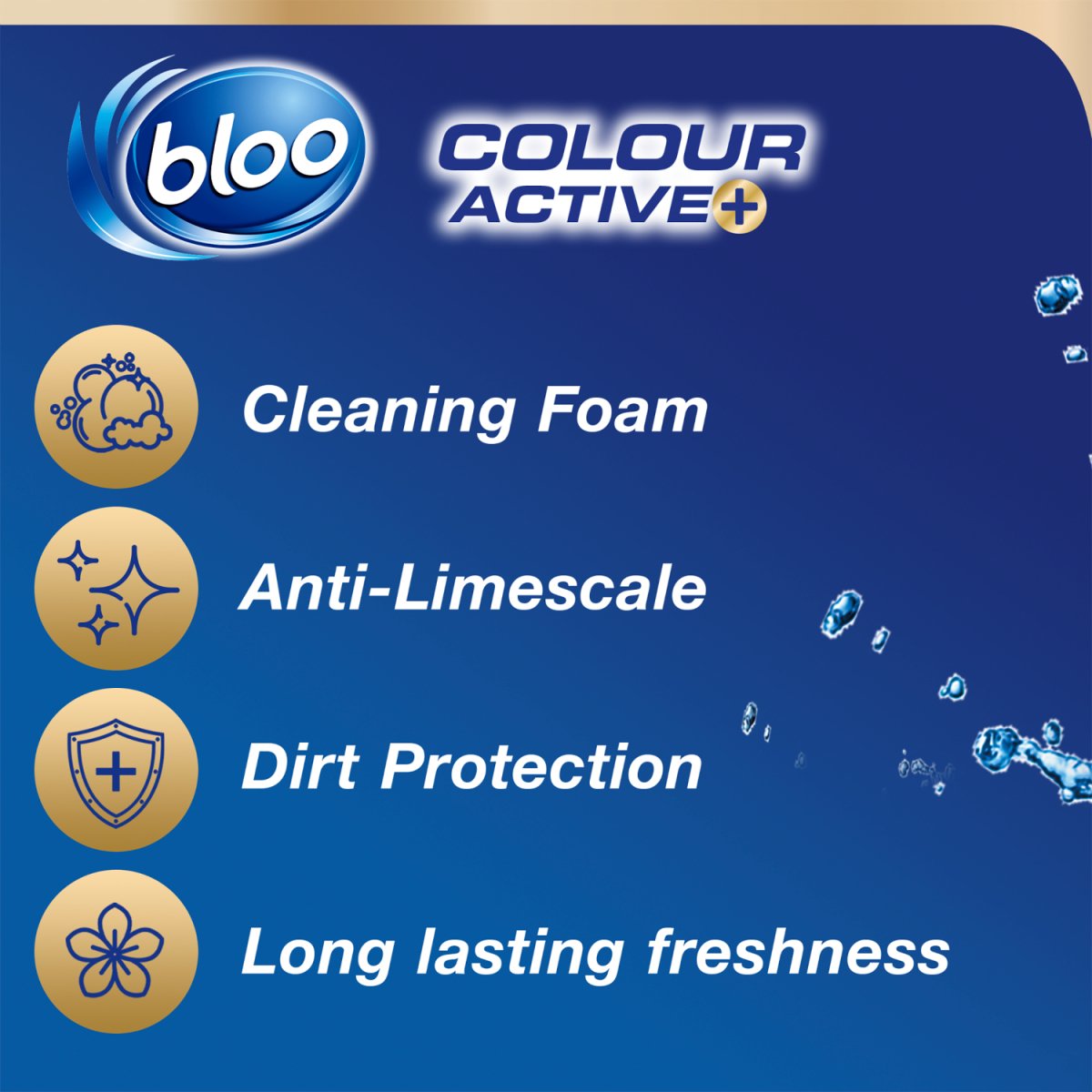 Bloo Colour Active Blue Water Toilet Rim Block Flower