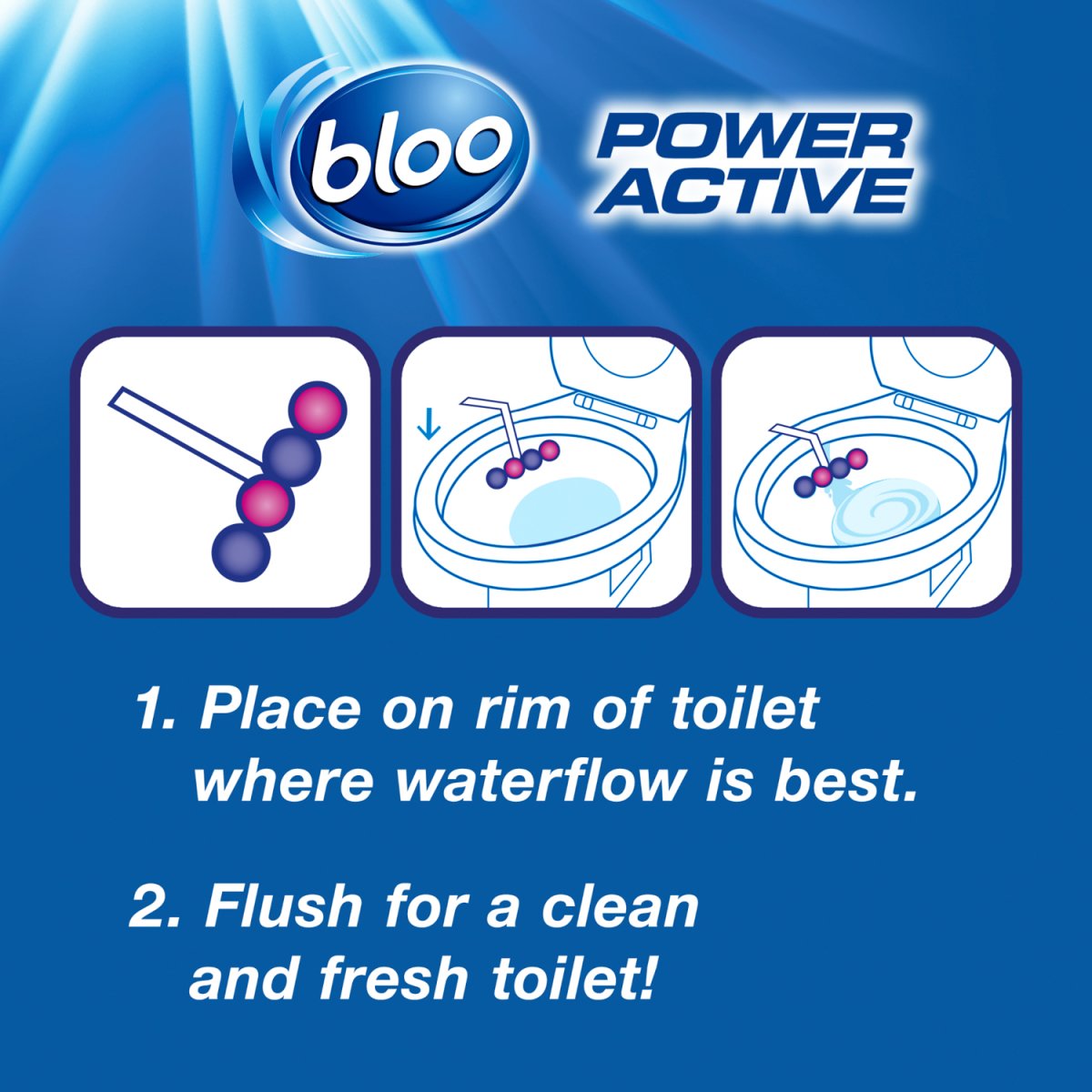 Bloo Power Active Flowers Twin Toilet Rim Block 2x50g - Intamarque - Wholesale 5000325048881