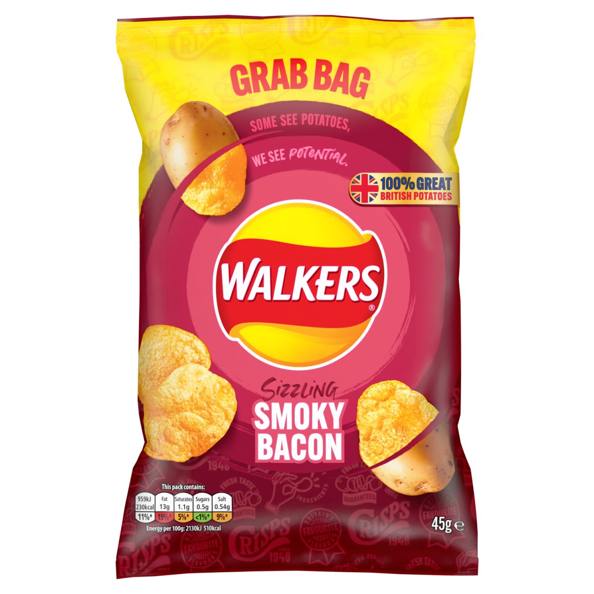 Walkers Grab Bag Smokey Bacon 45G Intamarque Wholesale