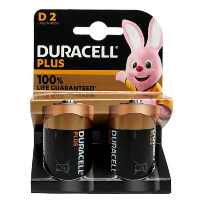 Duracell Plus Batteries 100%  D 2pk