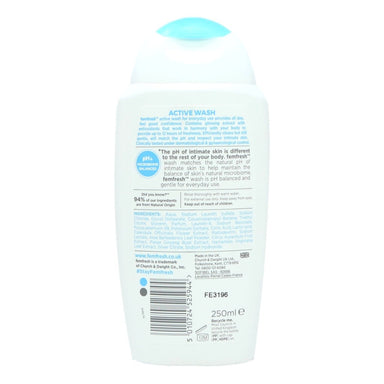 Femfresh Ultimate Care 250ml Active Wash - Intamarque - Wholesale 5010724525944