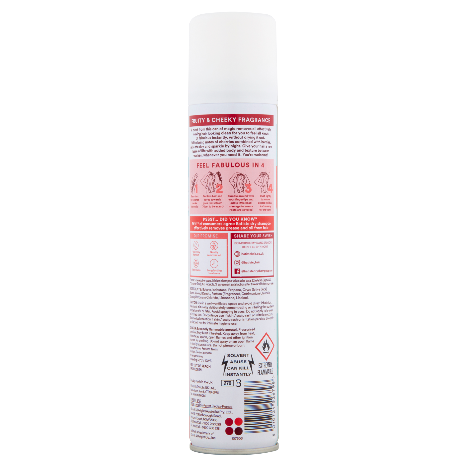 Batiste Dry Shampoo 200ml Cherry
