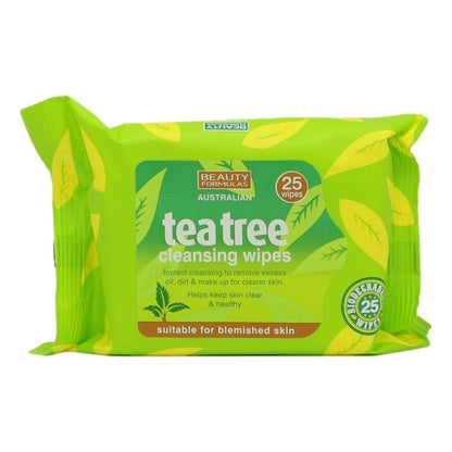 Beauty Formulas Facial Wipes 25's Tea Tree