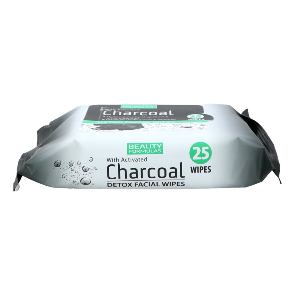 Beauty Formulas Charcoal Facial Wipes 25'S - Intamarque - Wholesale 5012251012522