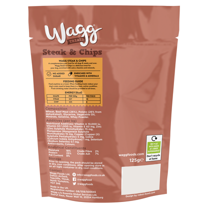 Wagg Dog Treats 125G Steak & Chips