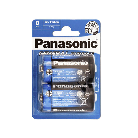 Panasonic Batteries Zinc Blue D 2s