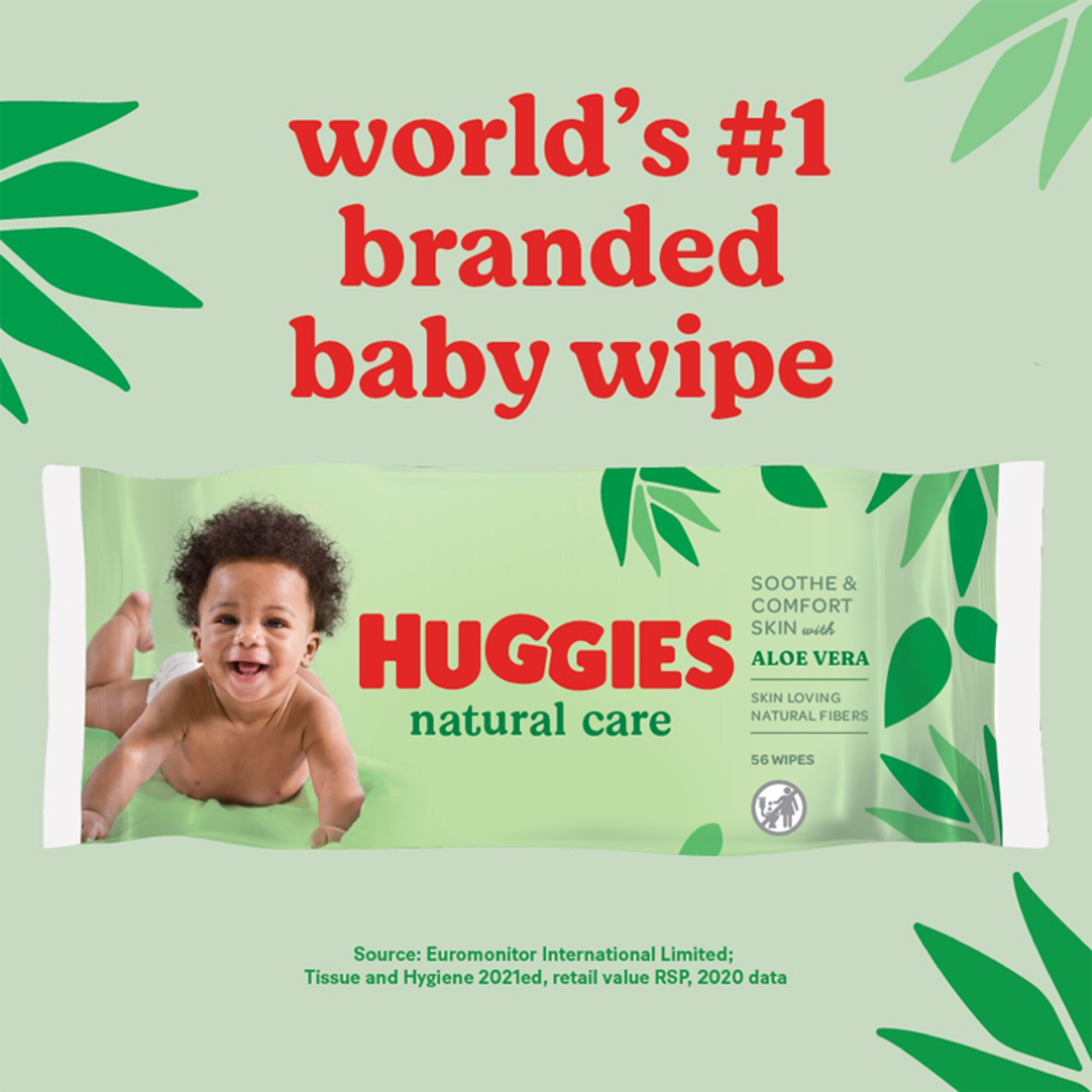 Huggies Baby Wipes 56s Natural Care.