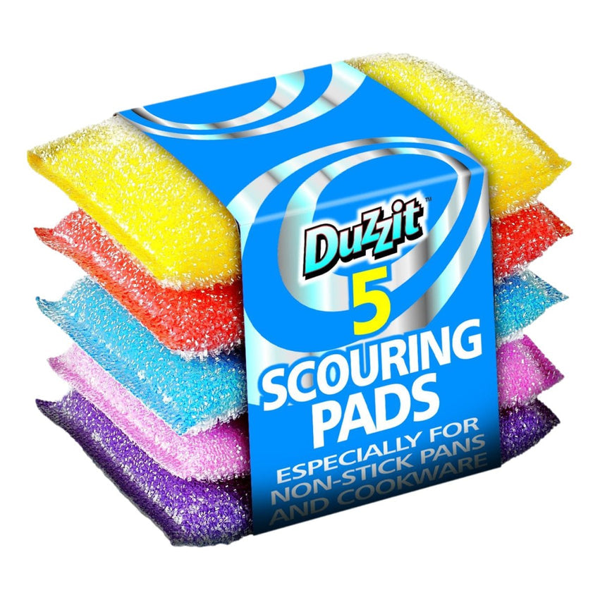 Duzzit Scouring Pads 5 Pack Mixed Colours