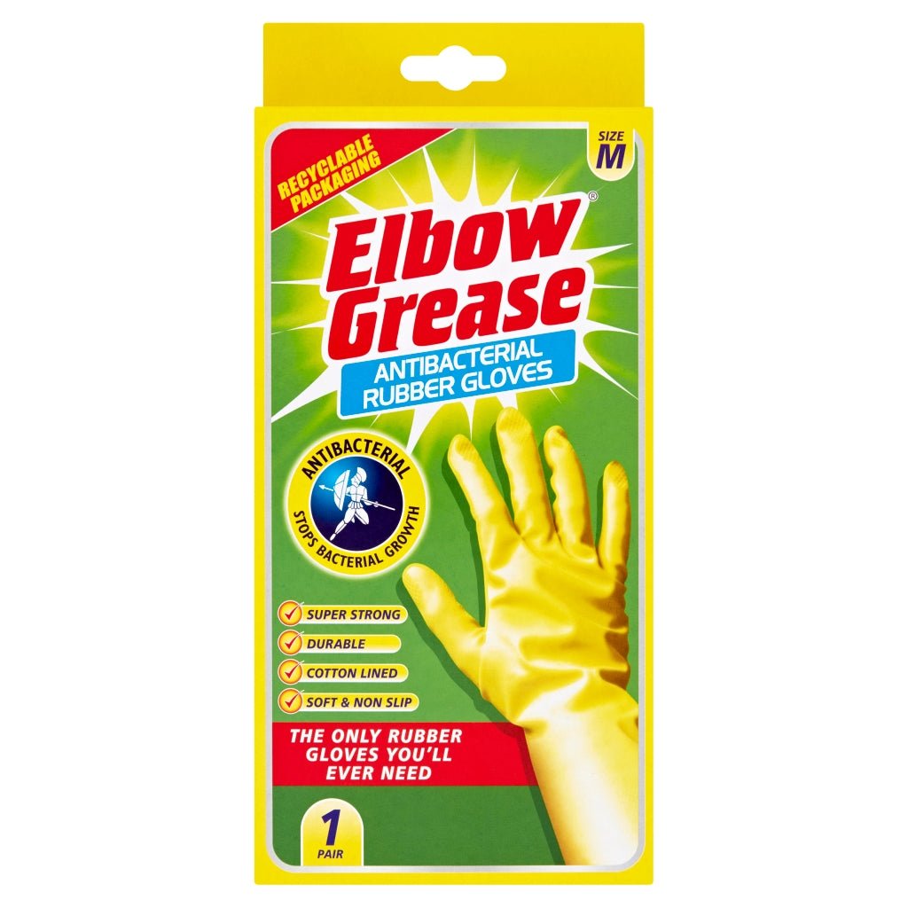 Elbow Grease Elbow Grease Anti Bac Rubber Gloves Medium 1pk (DISCONTINUED)