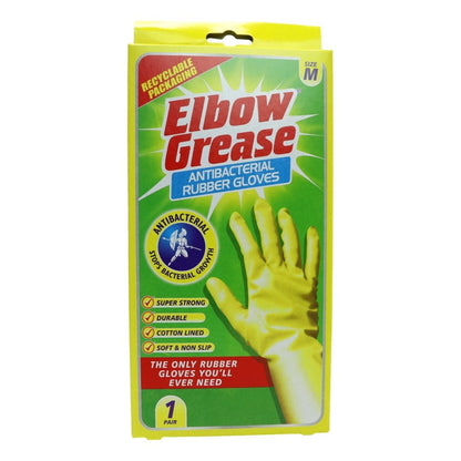 Elbow Grease Elbow Grease Anti Bac Rubber Gloves Medium 1pk (DISCONTINUED)