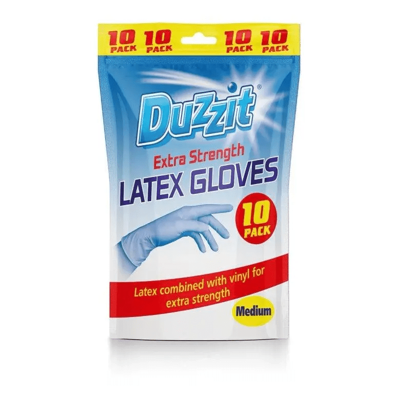 Duzzit Latex Gloves Medium 10Pk - Intamarque - Wholesale 5053249247649