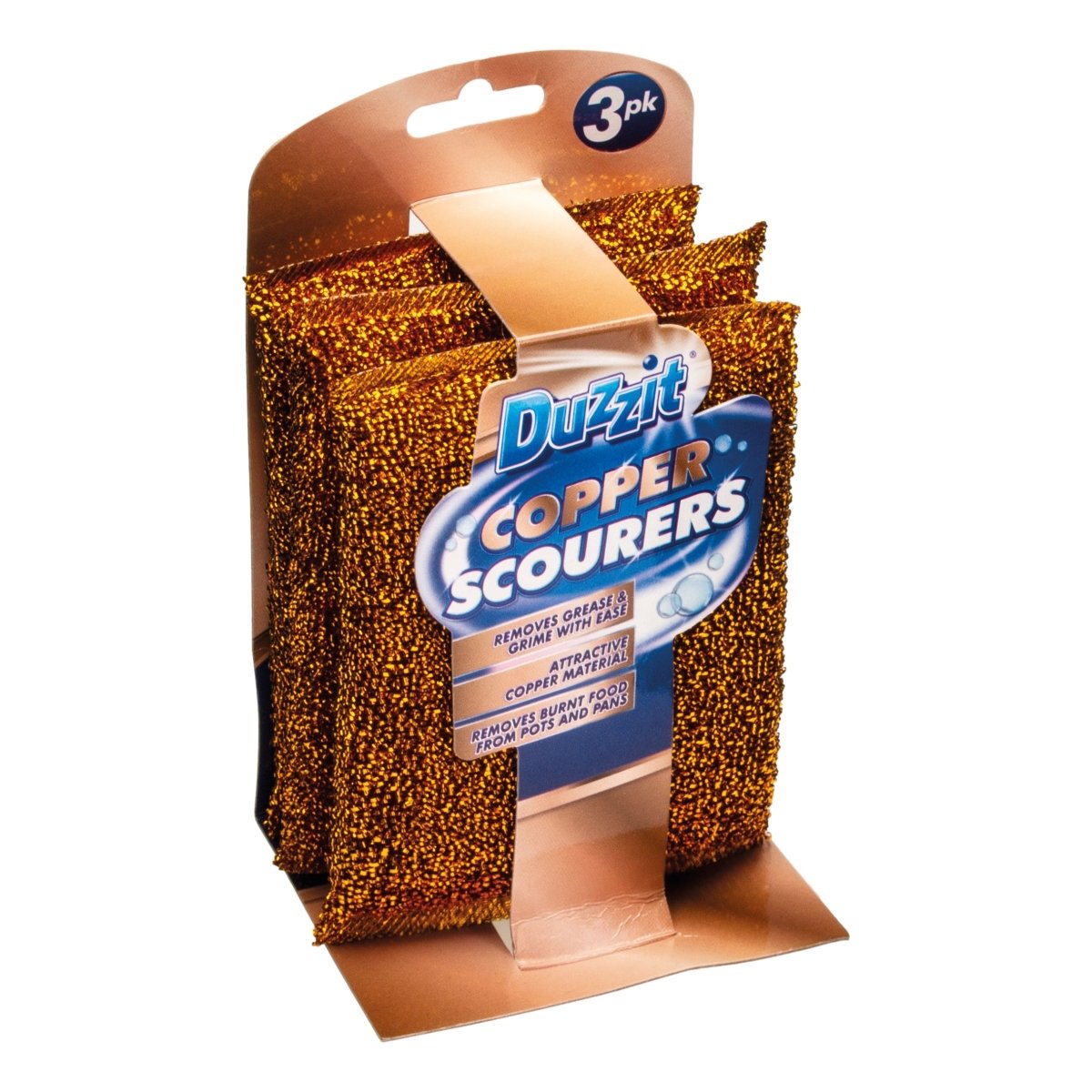 Duzzit 3 Pack Copper Scourer Pads - Intamarque - Wholesale 5053249250595