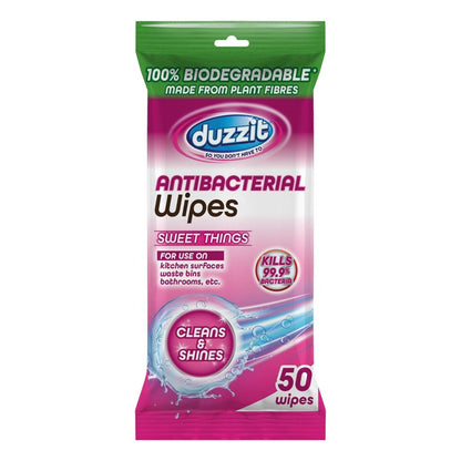 Duzzit Biodegradable Anti Bac Wipes 50 Pack Sweet Things