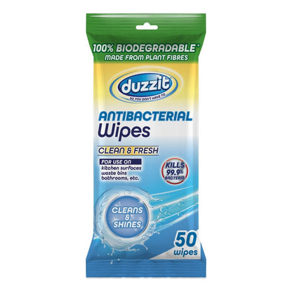 Duzzit Biodegradable Anti Bac Wipes 50 Pack Clean & Fresh