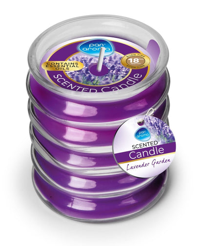 Pan Aroma Ribbed Glass Candle 120g- Lavender Garden