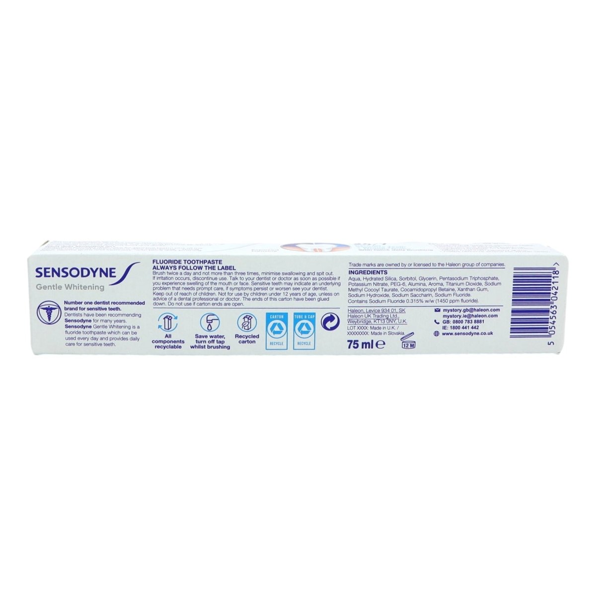 Sensodyne Toothpaste 75ml Gentle Whitening - Intamarque - Wholesale 5054563042118