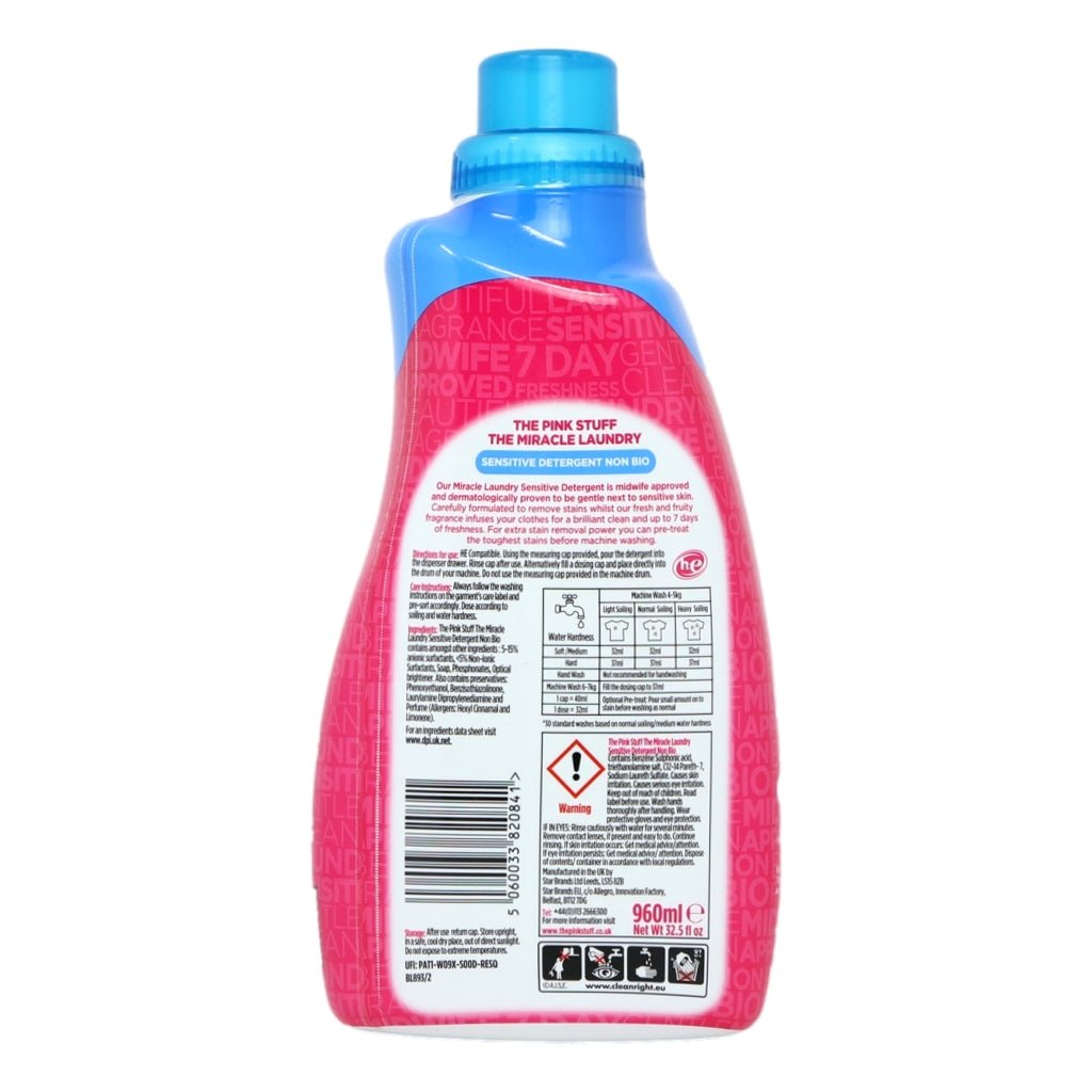 Pink Stuff 960ml Sensitive Non Bio Laundry Liquid