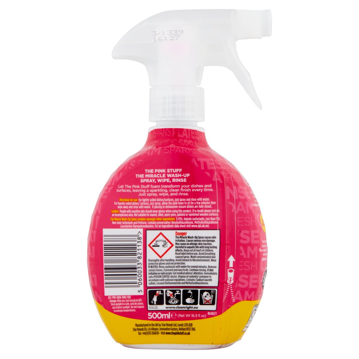 Pink Stuff Wash Up Spray 500ml - Intamarque - Wholesale 5060033821138