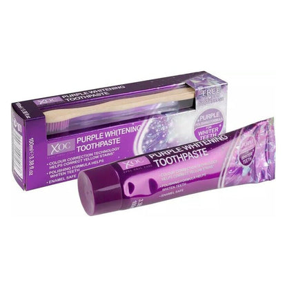 XOC Purple Toothpaste 100ml + Toothbrush