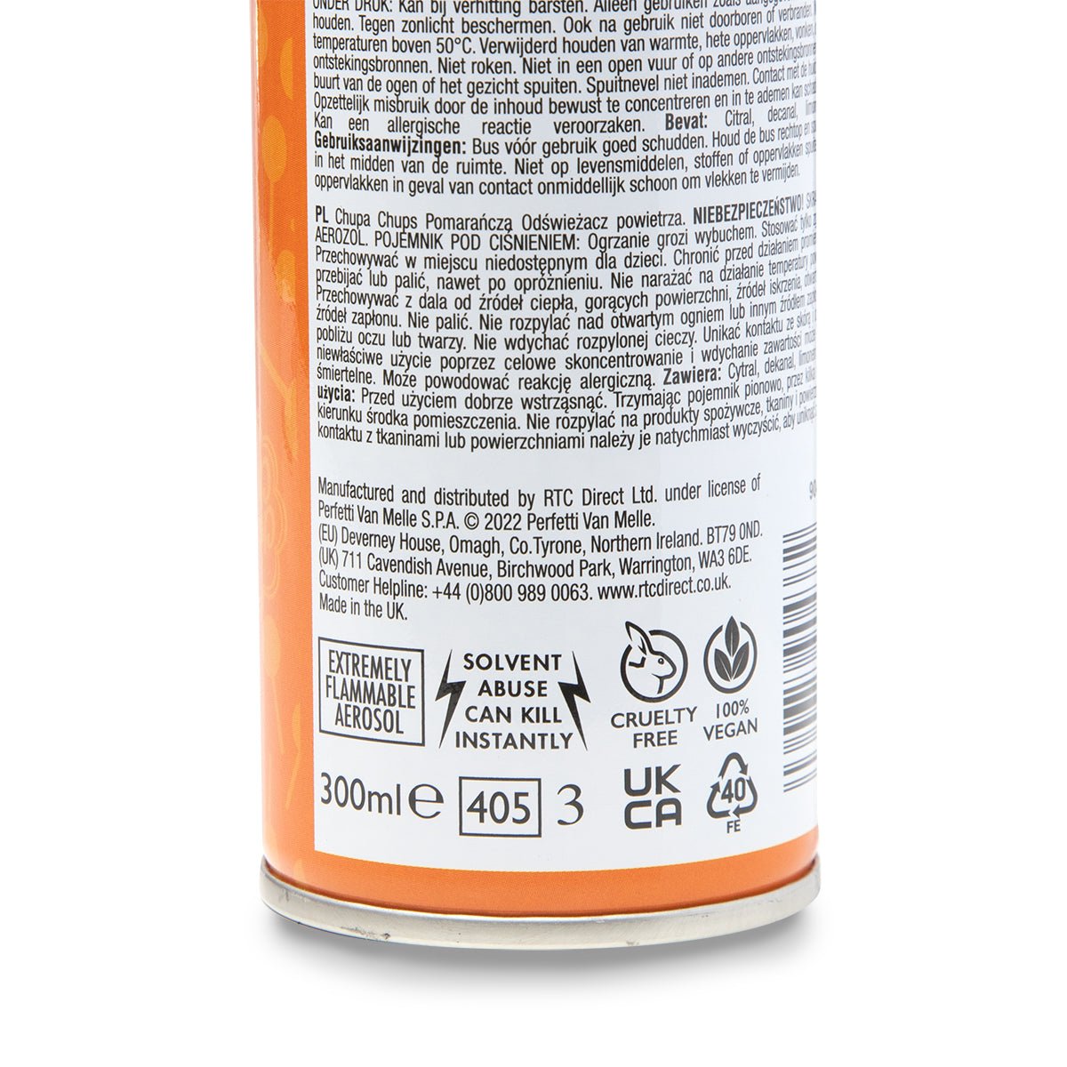 Chupa Chups 300ml Room Spray - Orange - Intamarque - Wholesale 5060677904372