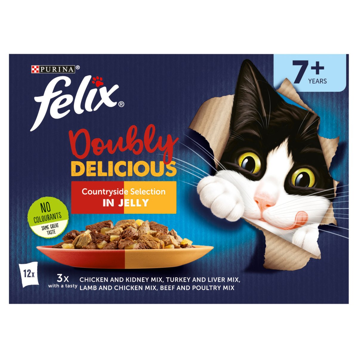 Felix Double Delicious 12pk Senior Meat In Jelly Cat