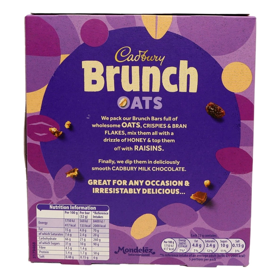 Cadbury Brunch Bar Raisin 5 Pack 160G