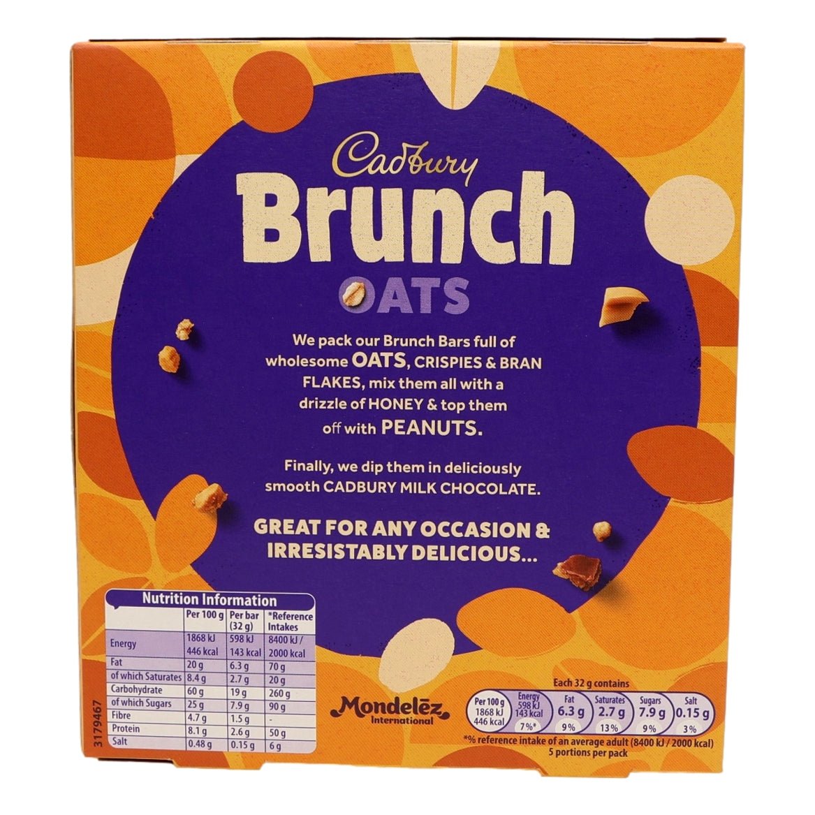 Cadbury Brunch Bar Peanut 5 Pack 160G