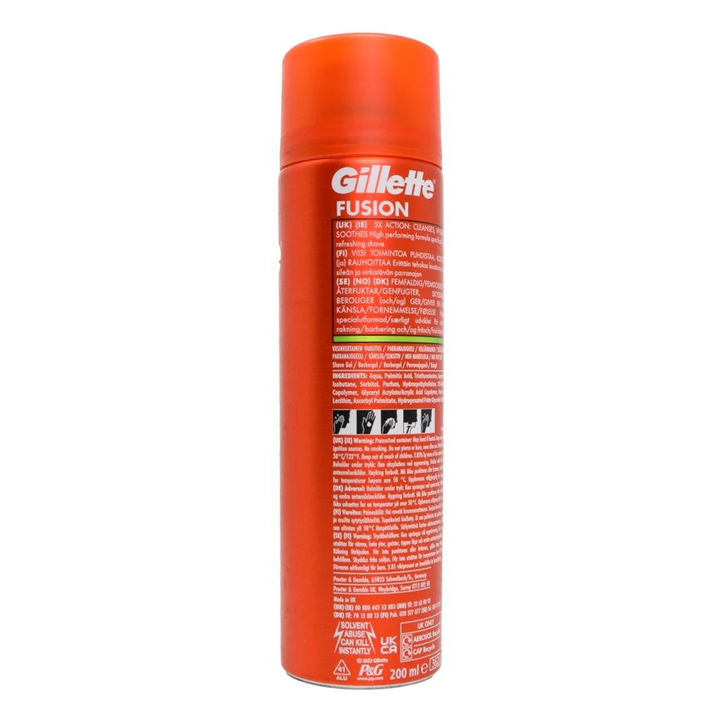 Gillette Fusion Shave Gel 200ml Sensitive