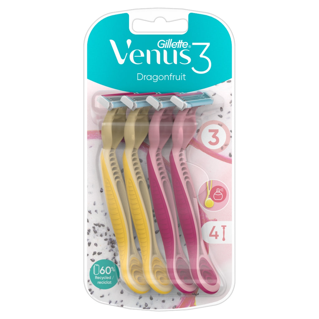 Gillette Venus 3 6s Disposable Razors Dragonfruit