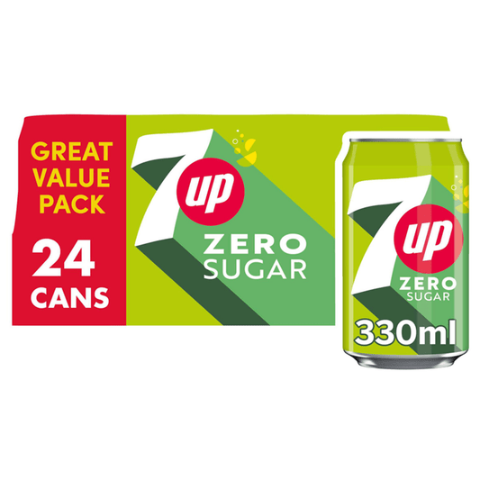 7UP Zero Sugar 24 x 330ml (8.3kg) - UK Food & Drink - 4060800309839