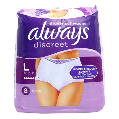 Always Discreet Pants Plus 8s Large