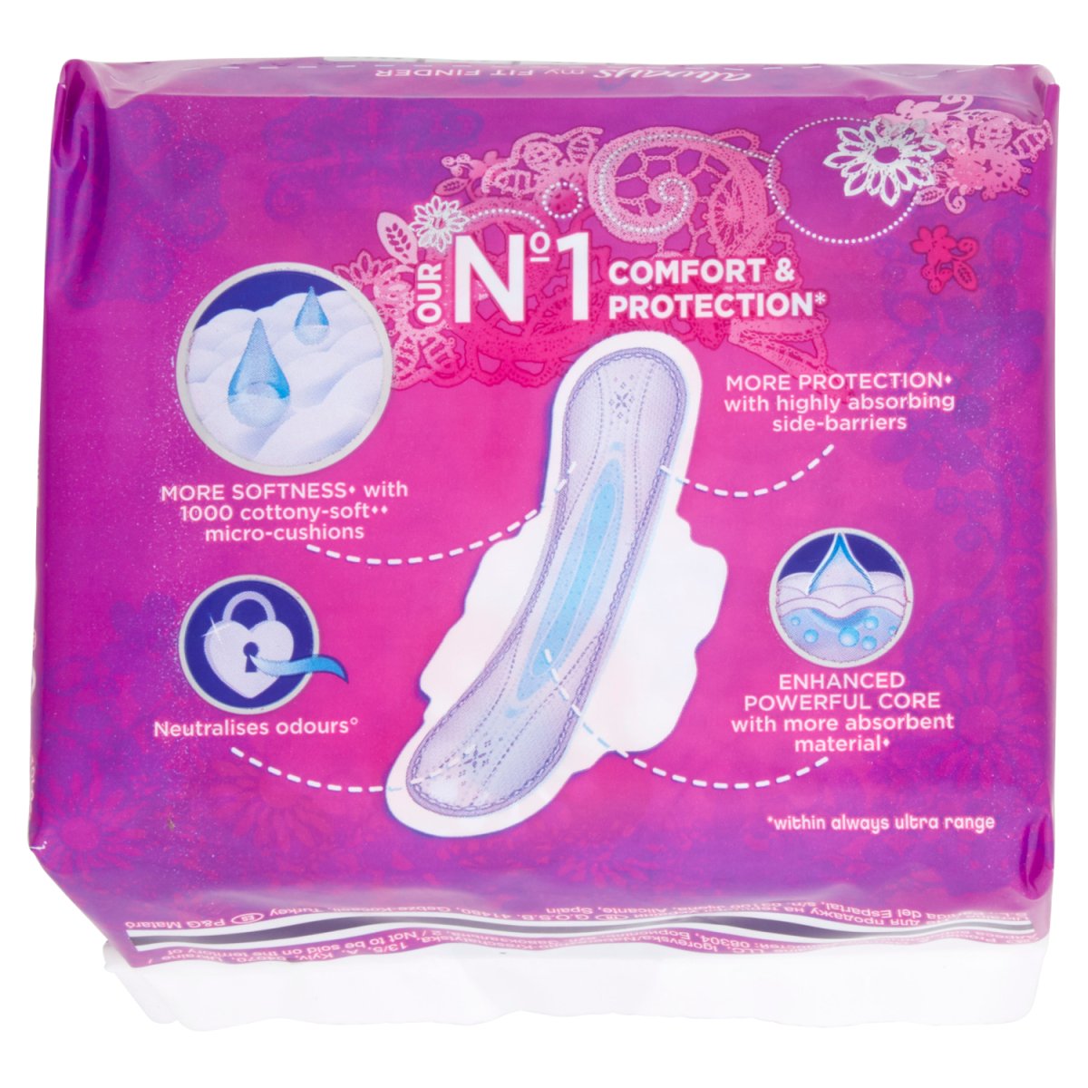 Always Platinum 8s Night Size 3 Sanitary Towels Wings SP