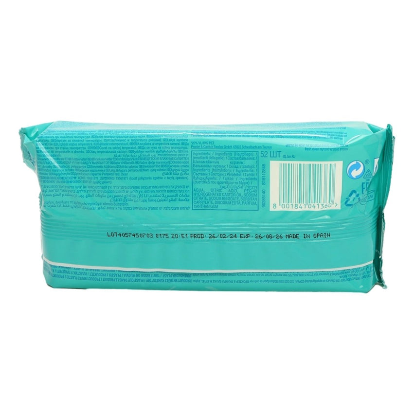 Pampers Baby Wipes 52s Fresh Clean