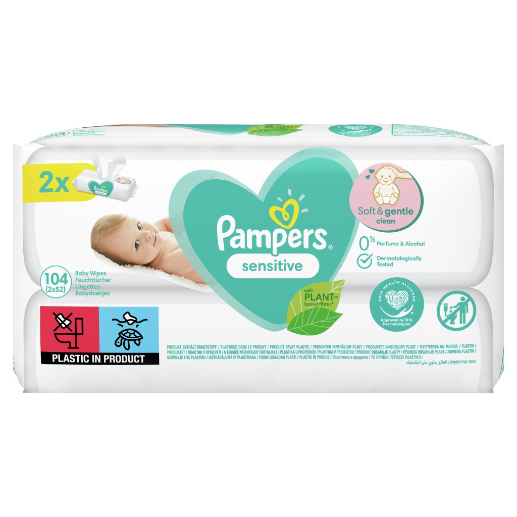 Pampers Baby Wipes 2x52 Sensitive