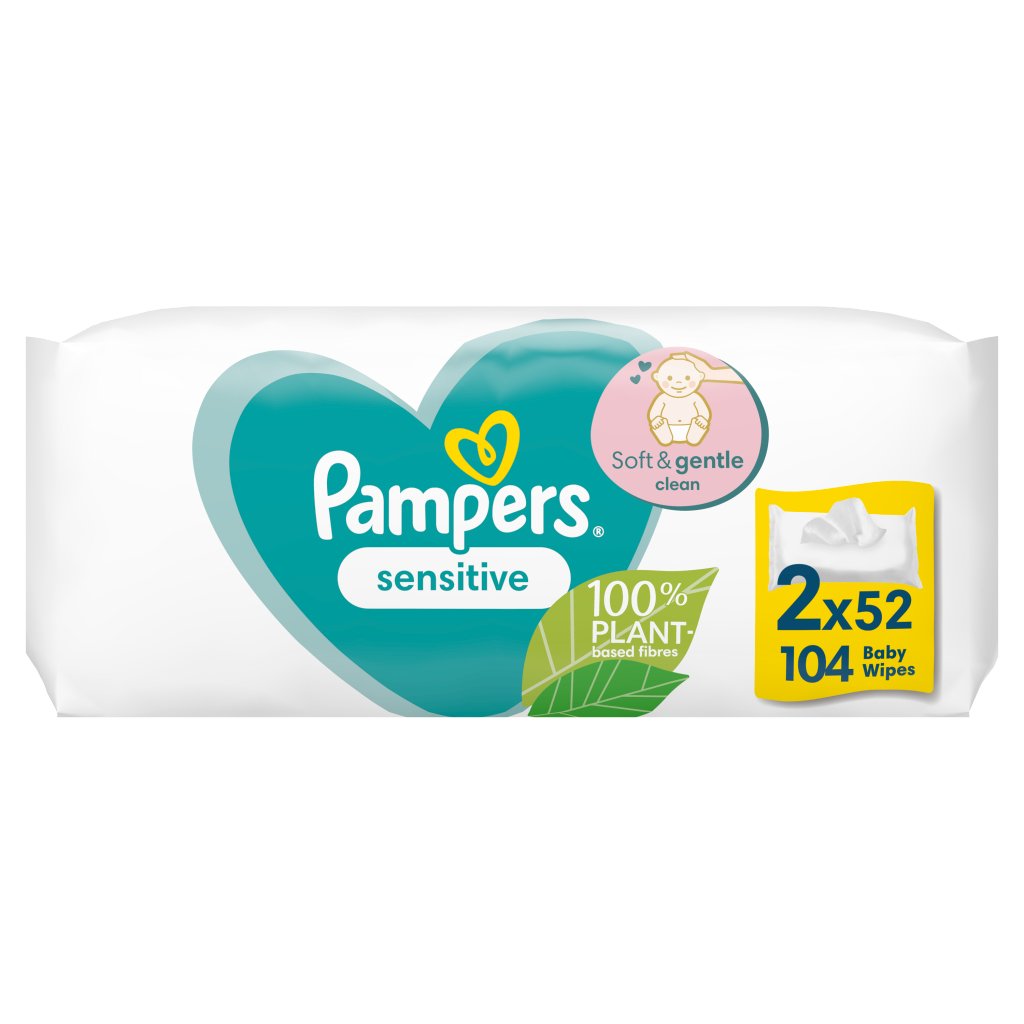 Pampers Baby Wipes 2x52 Sensitive