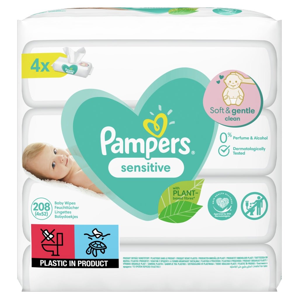 Pampers Baby Wipes Sensitive 4x52s