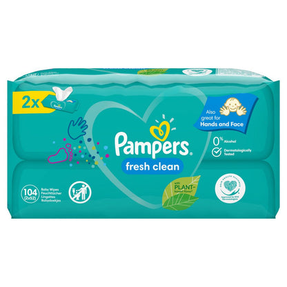 Pampers Baby Wipes 2x52 Fresh Clean