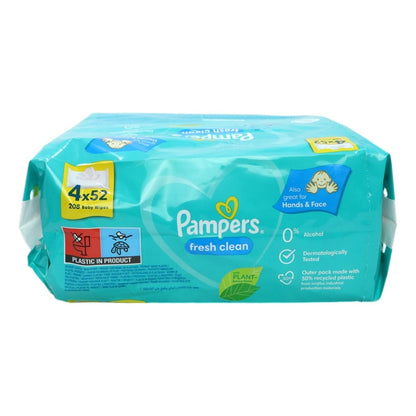 Pampers Baby Wipes 4x52s Fresh Clean