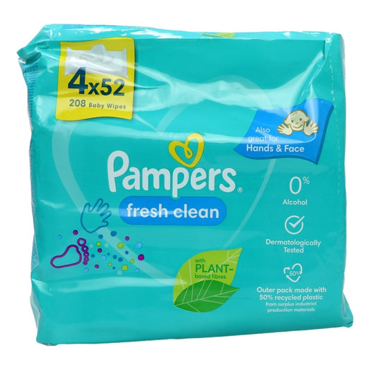 Pampers Baby Wipes 4x52s Fresh Clean