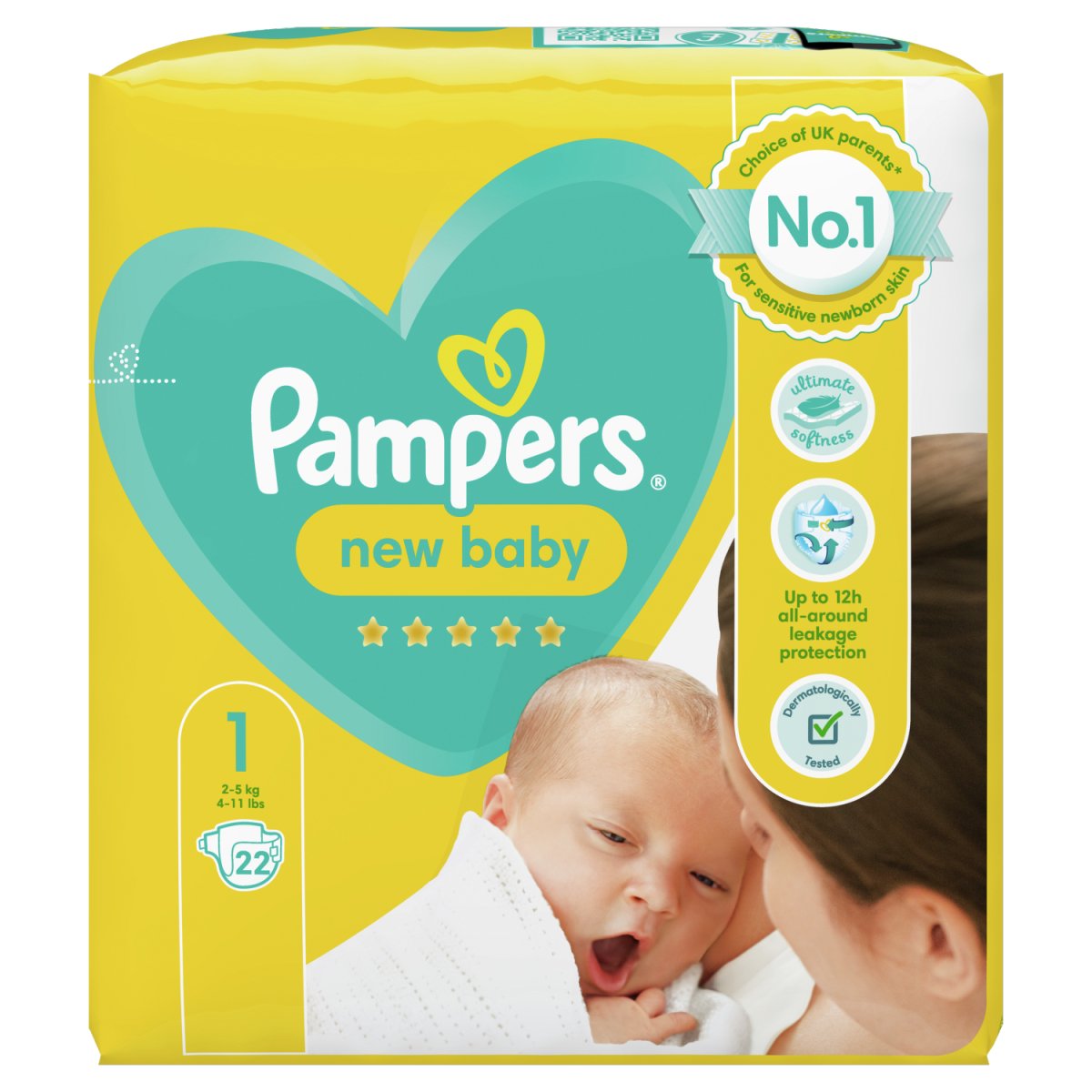 Pampers New Baby Taped Size 1 Carry Pack 22s Case