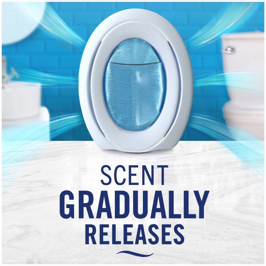 Product with text 'Scent Gradually Releases' on a blue and white background