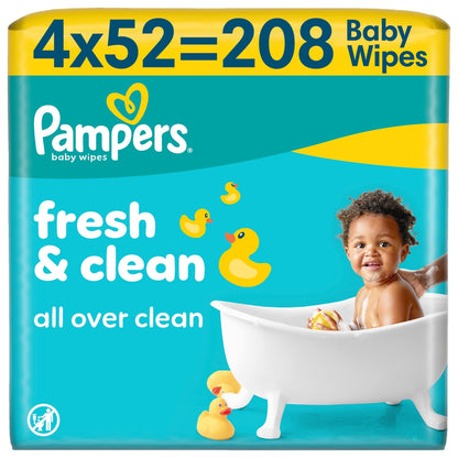 Pampers Baby Wipes 4pk Fresh and Clean Plastic Free
