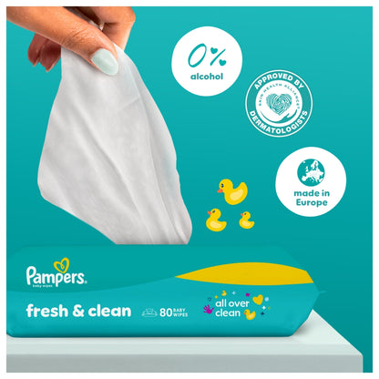 Pampers Baby Wipes 4pk Fresh and Clean Plastic Free