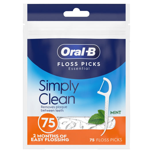 Oral B Essential Floss Picks 75s Simply Clean 