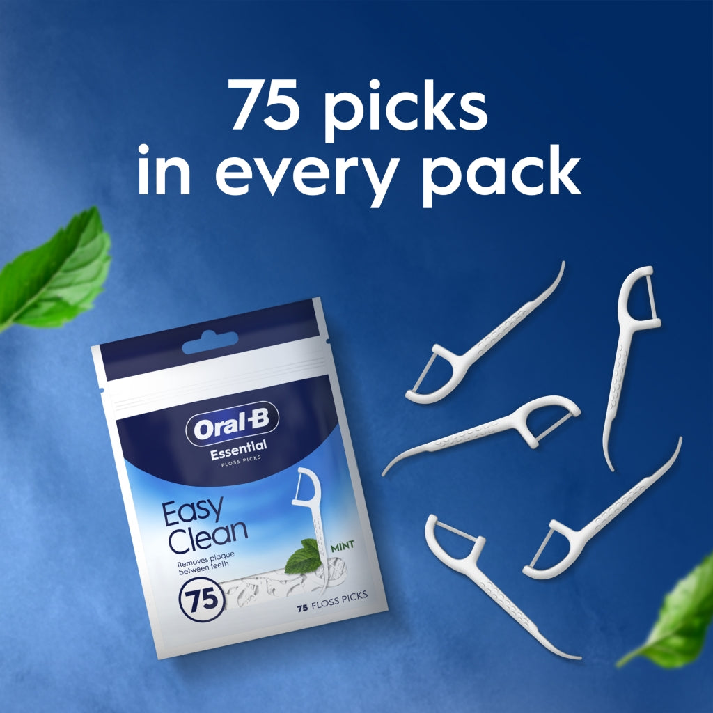 Oral B Essential Floss Picks 75s Simply Clean 